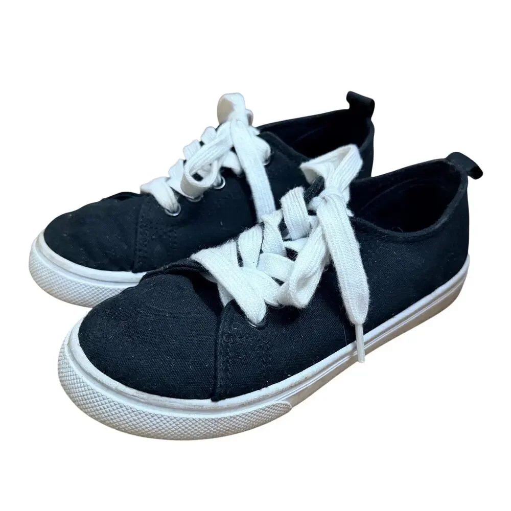 Fabkids Unisex Tennis Shoes Sneakers Lace Up Black White Size 13